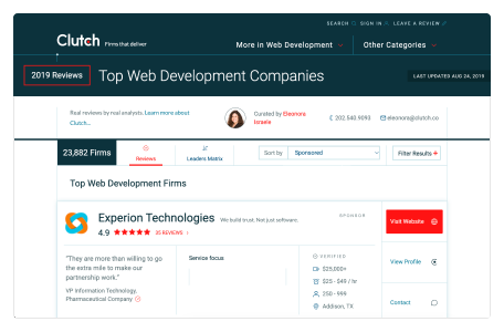 Clutch — B2B Platform for Discovering Companies Through Client Reviews